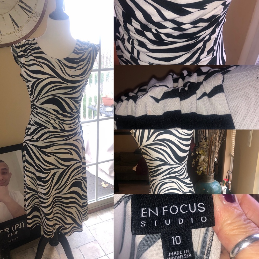 Body hugging zebra print dress
